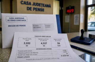 Pensia unei femei din Constanța a fost redusă cu peste 26% pentru o pensionare anticipată cu aproape cinci ani