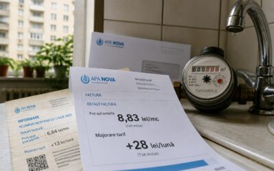 Prețul apei potabile din București a fost majorat din nou, cu un impact de circa 28 de lei pe lună la factură