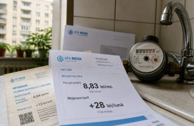 Prețul apei potabile din București a fost majorat din nou, cu un impact de circa 28 de lei pe lună la factură