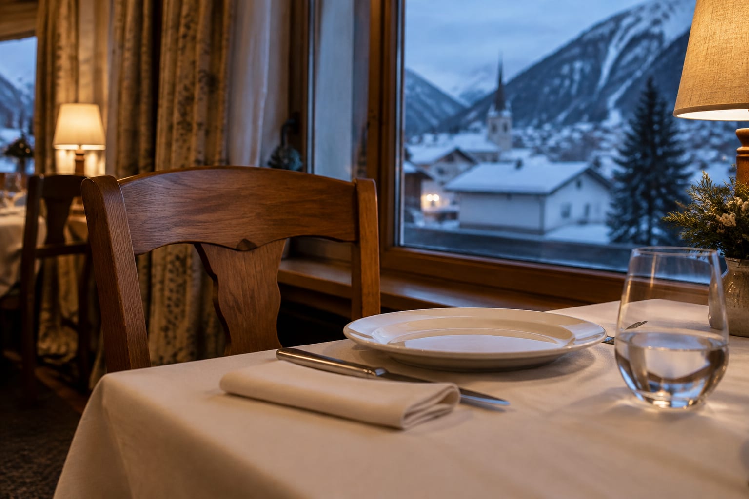 Mese pregătite pentru cină la Davos